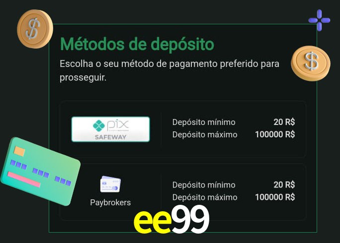 O cassino ee99 oferece uma grande variedade de métodos de pagamento